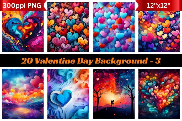 20 Valentine Day Backgrounds 3: A Digital Toolkit for Romance