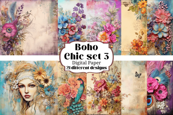 21 Boho Chic Digital Paper Backgrounds: A Creative Toolkit