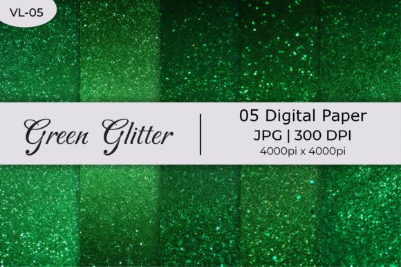 Elevate Your Digital Canvas with Green Glitter Paper Backgrounds