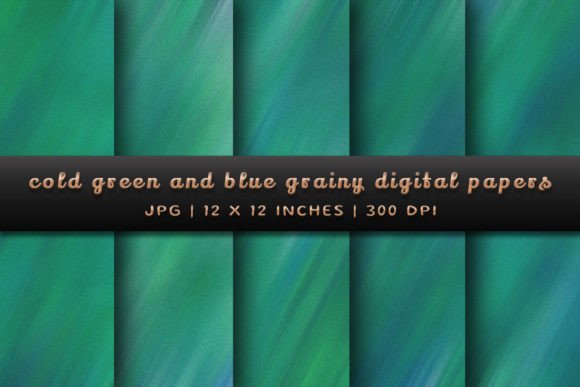 Infusing Your Art with Cool Tones: Cold Green and Blue Grainy Backgrounds