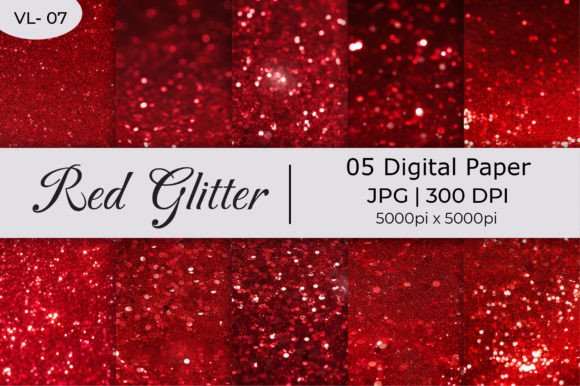 Red Shiny Glitter Paper Backgrounds: Digital Elegance