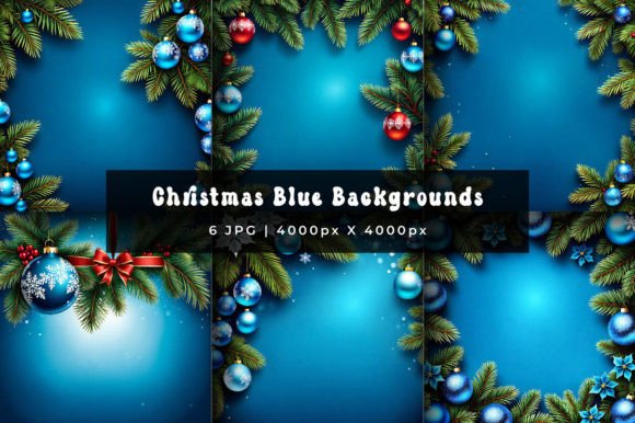 Serene Holiday Design: Christmas Blue Natural Backgrounds