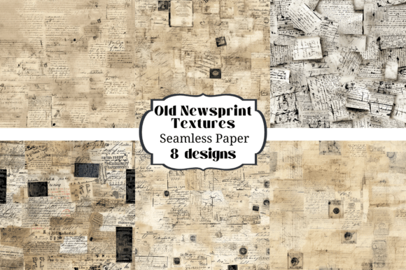 Timeless Texture: 8 Old Newsprint Seamless Backgrounds