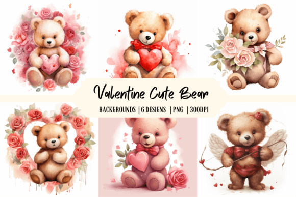 Valentine Cute Bear Backgrounds: A Designer's Sweetheart for Seasonal Projects