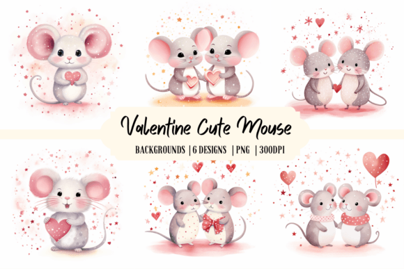 Valentine Cute Mouse Backgrounds: A Designer's Asset